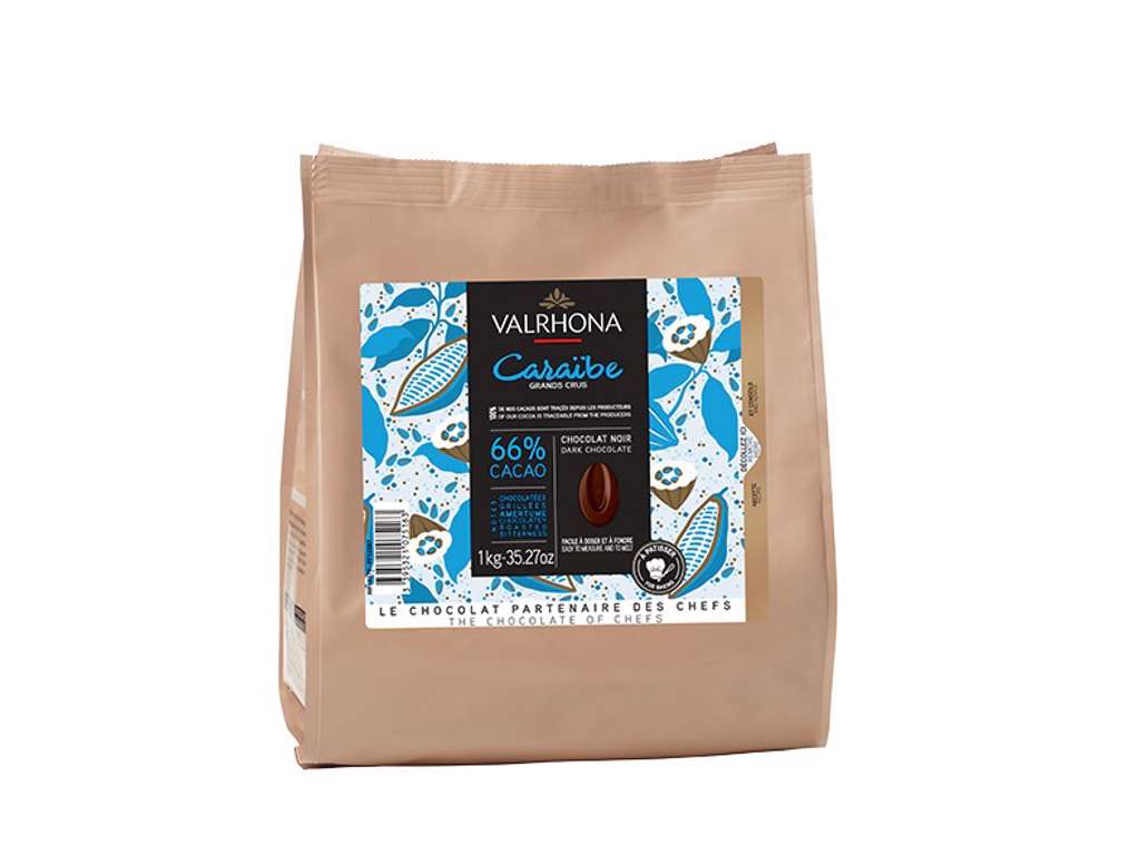 Valrhona - Feves Caraïbe 66% Grand Cru 1 kg pose