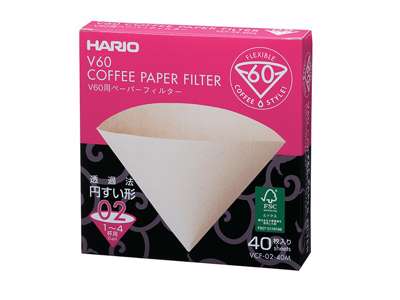 Hario Kaffefiltre 40 stk ubleget, 02