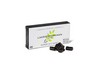 Lakritsfabriken Saltlakrids med hindbær, 40g