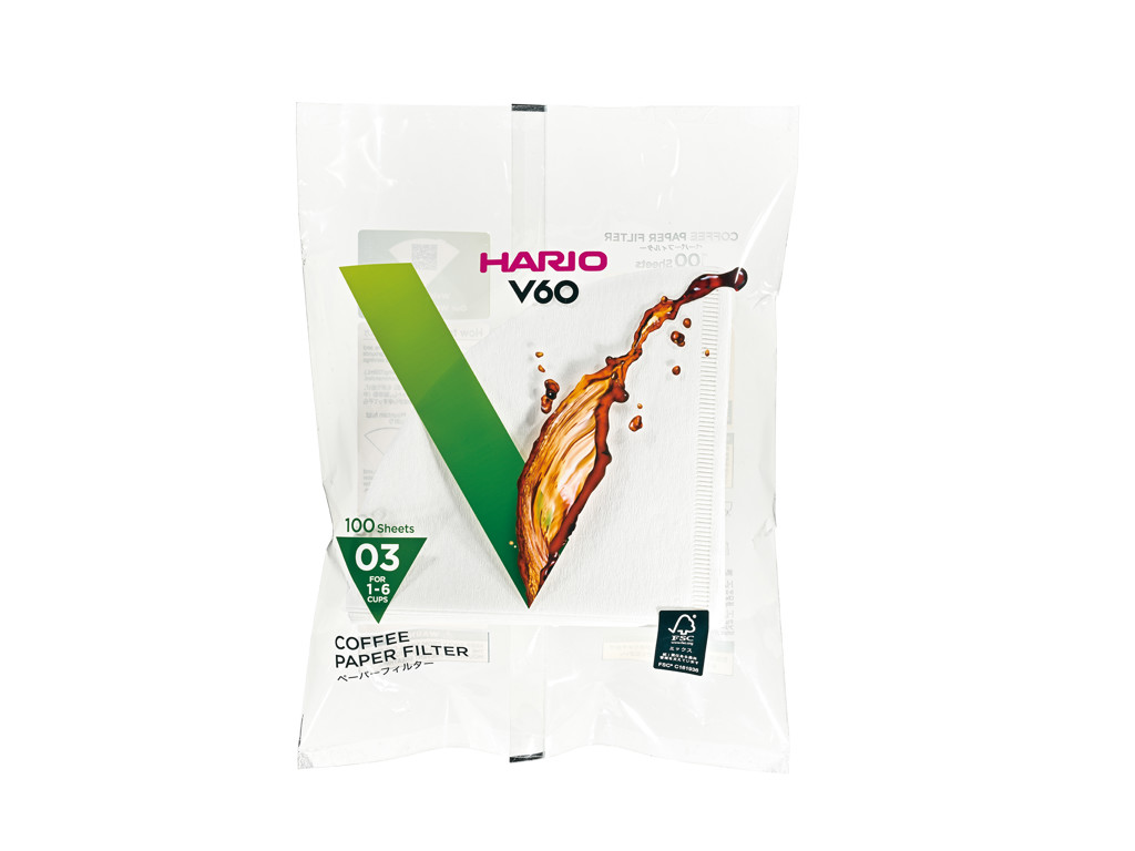 Hario Kaffefiltre 100 stk hvid, 03