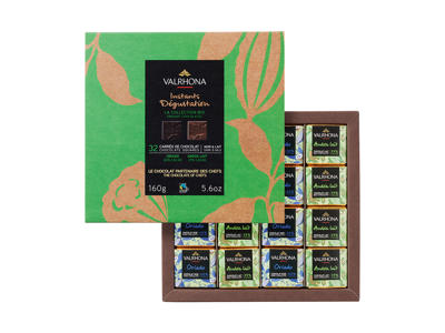 Valrhona Coffret Carrés Noir & Lait økologisk, 32 stk