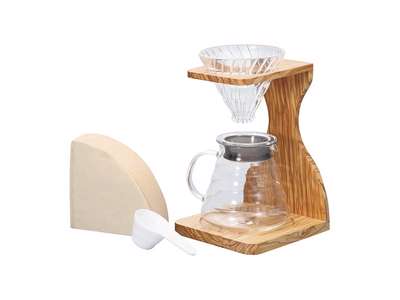 Hario Glas & Oliventræ bryggesæt, 600ml