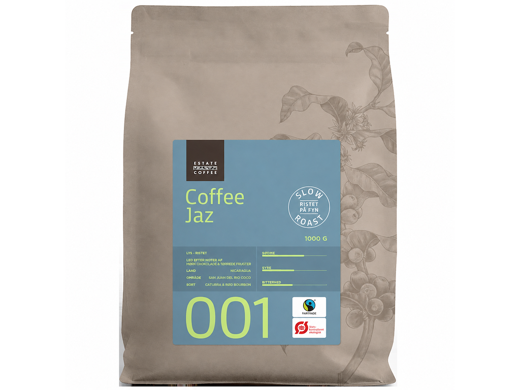 01 Estate Coffee JAZ, Retail, ØKO/Fairtrade, Hele bønner, 1 kg.