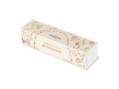 Valrhona fyldte chokolade oblater 80g.