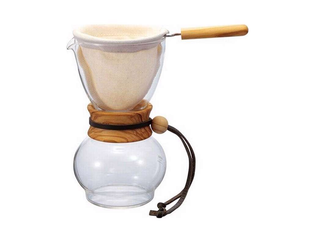 Hario Drip Pot Woodneck, Oliventræ, 3 cup