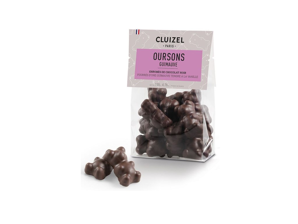 Cluizel Marshmallow bamser i pose, mørk 135g.