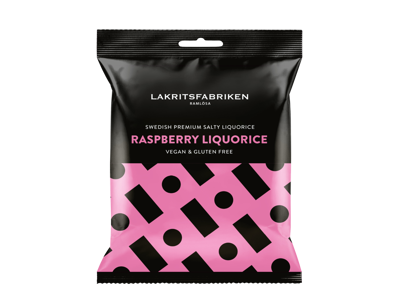 Lakritsfabriken Premium White Hindbærlakrids, 100g