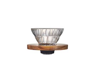 Hario Glas & Oliventræ V60 Dripper, 01