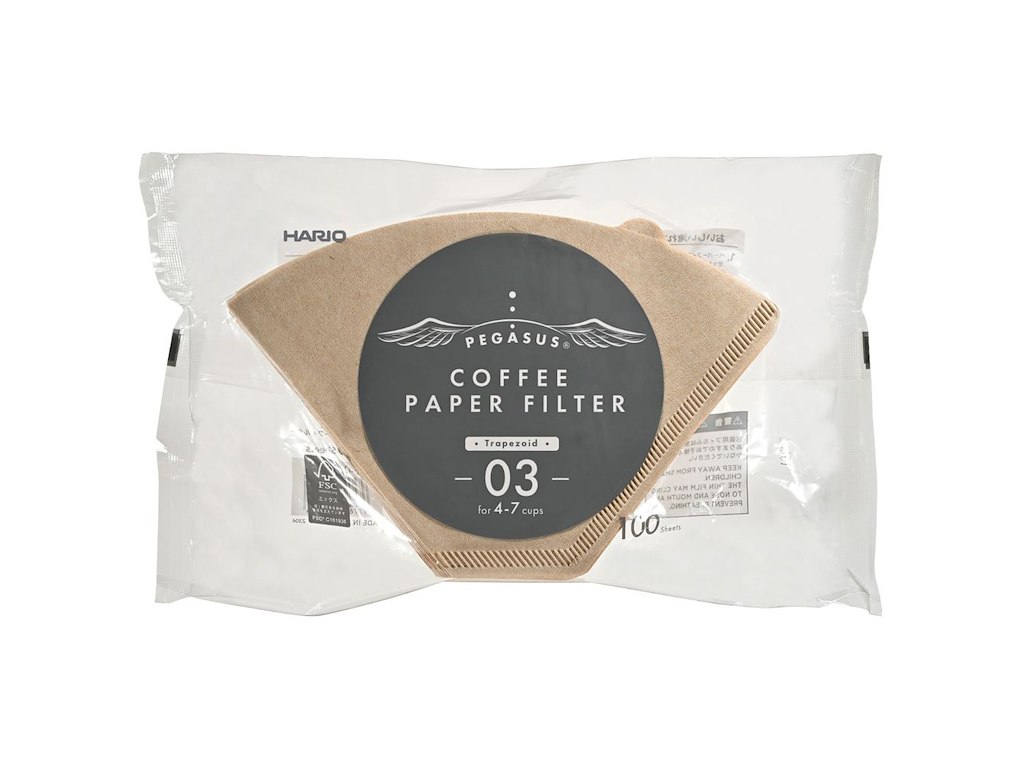 Hario Pegasus Kaffefiltre 100 stk. Ubleget, 03