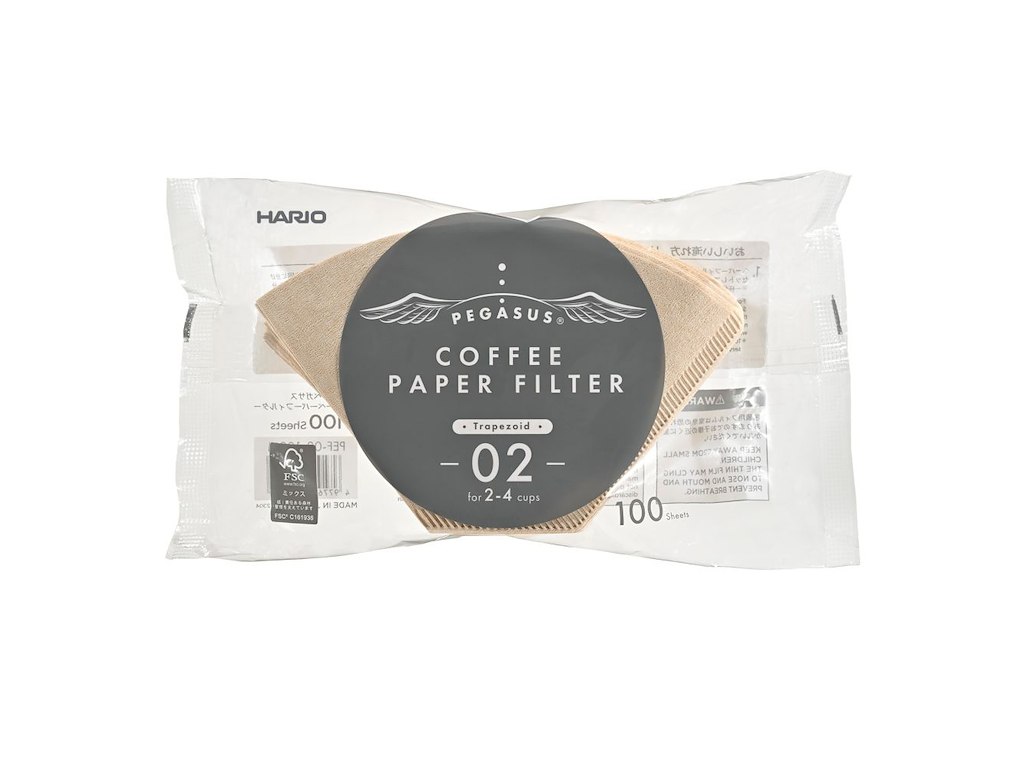 Hario Pegasus Kaffefiltre 100 stk. Ubleget, 02