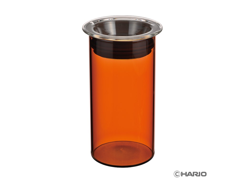 Hario COLORS glasbeholder til te/kaffe, ravfarvet, 400 ml.