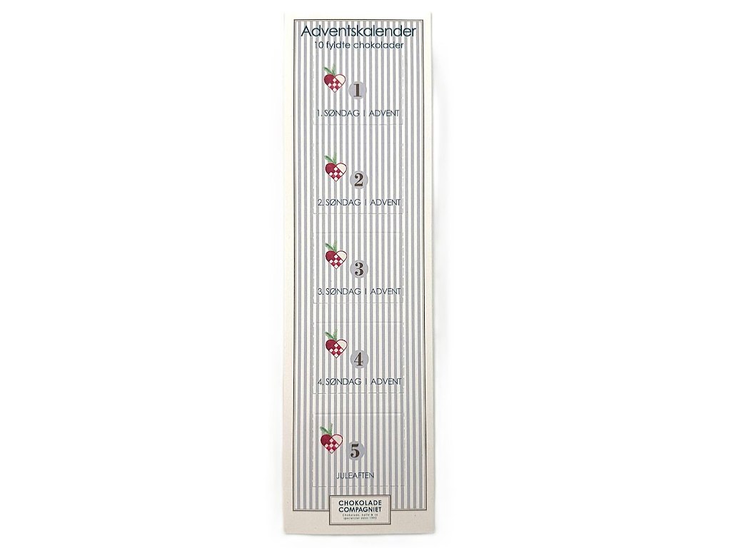 Chokolade Compagniets Adventskalender m. 10 Valrhona chokolader