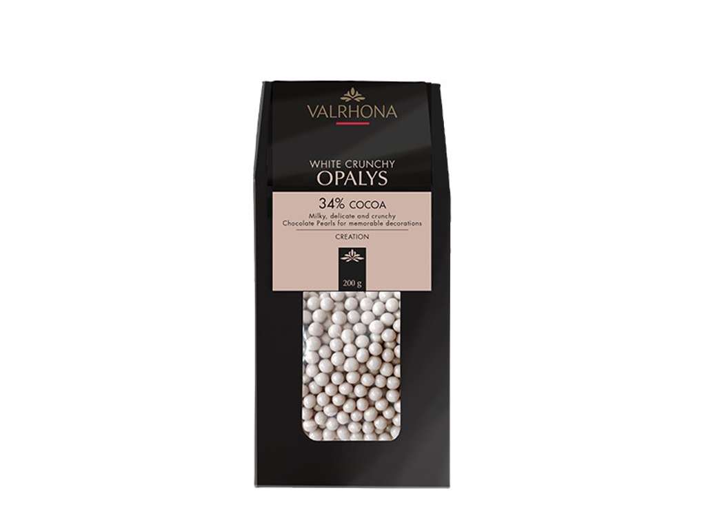 Valrhona Crunchy Opalys Pearls 34%, 200g
