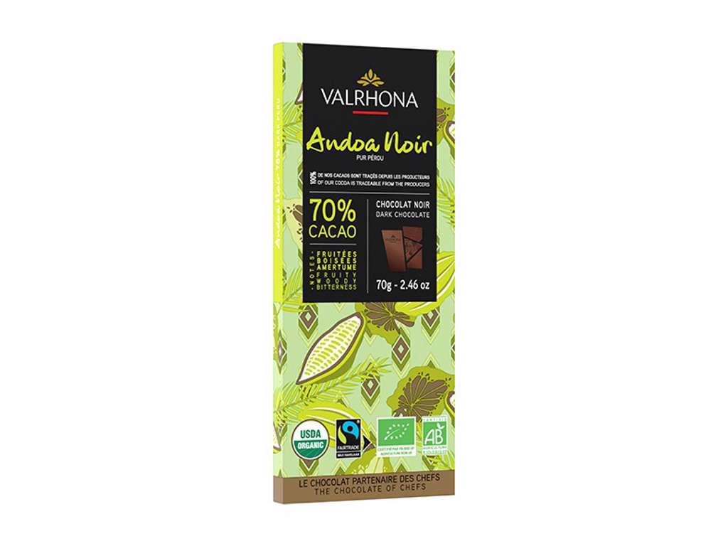 Valrhona Andoa Noir 70%, 70g ØKO/Fairtrade