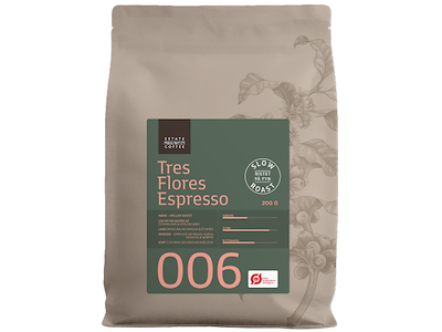06 Estate Coffee, Tres Flores Espresso, ØKO, Hele bønner, 200 gr.
