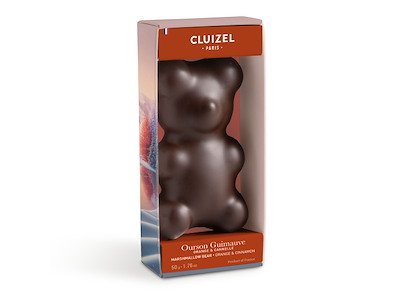 Cluizel Marshmallow bamse m. chokoladeovertræk 50g.