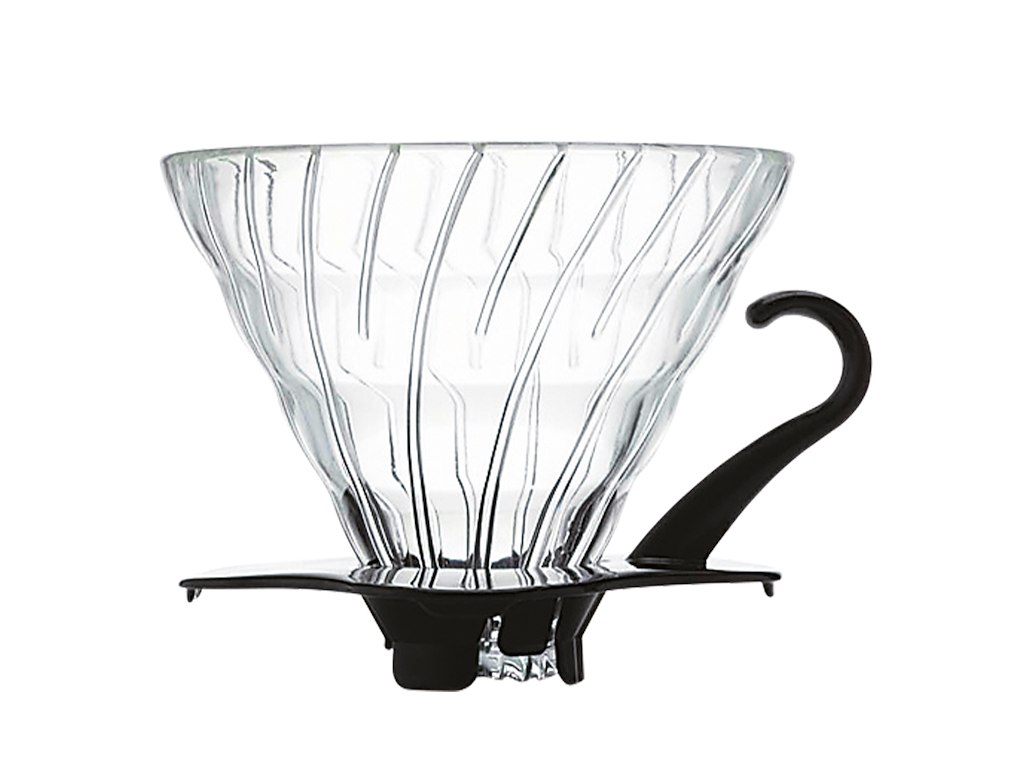 Hario Glas Dripper V60, Sort, 03