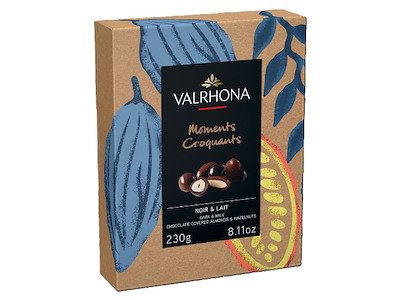 Valrhona Gaveæske m. overtrukne mandler og hasselnødder, 230g