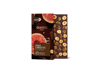 Cluizel Dark Milk 47% m. tørrede figner og karamelliserede nødder, 100g