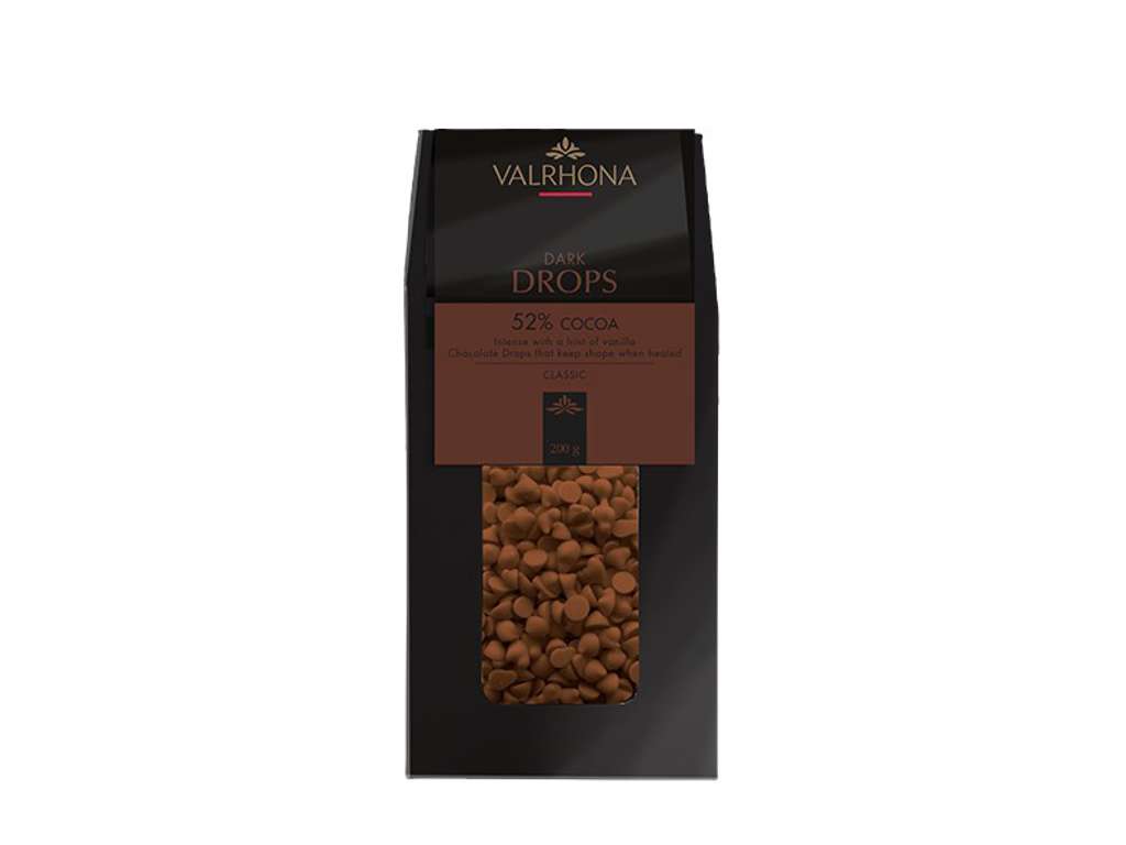 Valrhona Dark Drops 52%, 200g